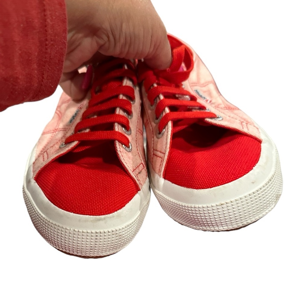SUPERGA CANVAS COTU RED TONAL PINK LACEUP SNEAKERS 9.5
